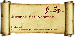Juranek Szilveszter névjegykártya